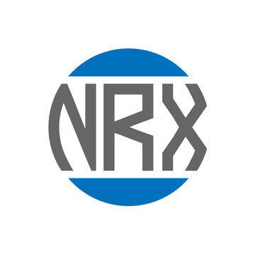 NRX letter logo design on white background. NRX creative initials circle logo concept. NRX letter design.