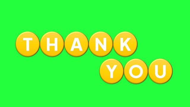 Animated thank you video. Soccer balls fall to form a thank you letter.