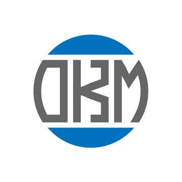 OKM letter logo design on white background. OKM creative initials circle logo concept. OKM letter design.