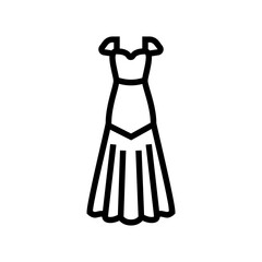 drop waist wedding dress line icon vector. drop waist wedding dress sign. isolated contour symbol black illustration