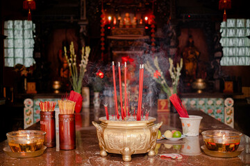 Incense sticks in a Chinese Confucian temple