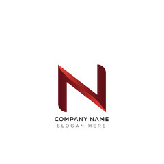 Gradient letter n logo design with black and white background