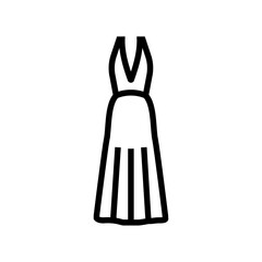 halter wedding dress line icon vector. halter wedding dress sign. isolated contour symbol black illustration