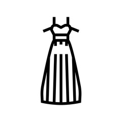 empire wedding dress line icon vector. empire wedding dress sign. isolated contour symbol black illustration
