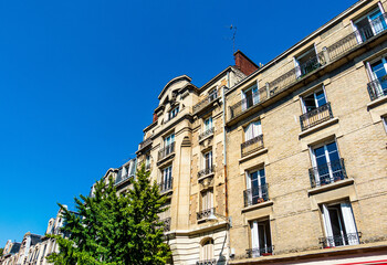 Street view of downtown Reims, France
