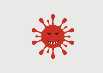 virus icon with monster face