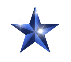 Sparkling blue nautical star on white background vector illustration
