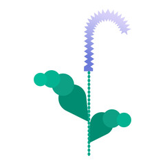 Grass flower vector illustration in geometric shape design