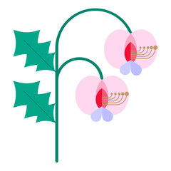 Orchid flower vector illustration in geometric shape design