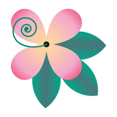 Pagoda flower vector illustration in geometric shape design