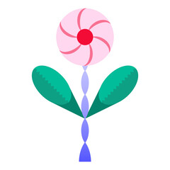 Peony flower vector illustration in geometric shape design