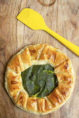 savory pie filled with spinach
