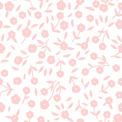 A pattern of soft pink flowers on a pink background is not bright.