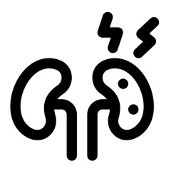 Kidneys Pain Line Icon Vector