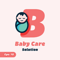 Alphabet B Baby Care Logo