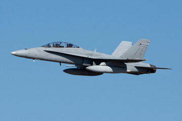 Fototapeta na wymiar Avión de combate biplaza F/A-18 Hornet