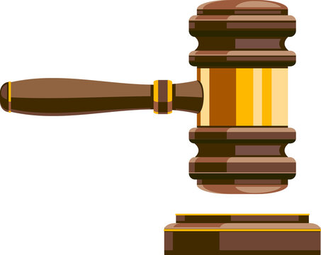 wood gavel hammer for lawyer icon