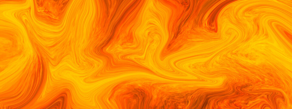 Luxurious orange liquid marble surfaces design. Abstract color acrylic pours liquid marble surface design. Beautiful fluid abstract paint background. close-up fragment of acrylic painting on canvas.