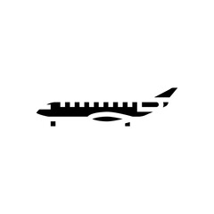 business jet airplane aircraft glyph icon vector. business jet airplane aircraft sign. isolated symbol illustration