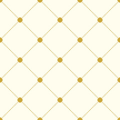 Geometric dotted vector light golden pattern. Seamless abstract modern texture for wallpapers and backgrounds