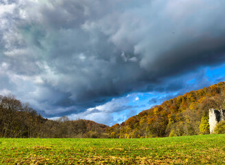 landscape with mountains and clouds