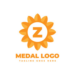 Fototapeta premium letter Z flower medal vector logo design element