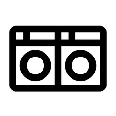 Laundry Machine Line Icon Vector