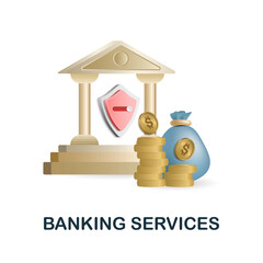Banking Services icon. 3d illustration from fintech collection. Creative Banking Services 3d icon for web design, templates, infographics and more
