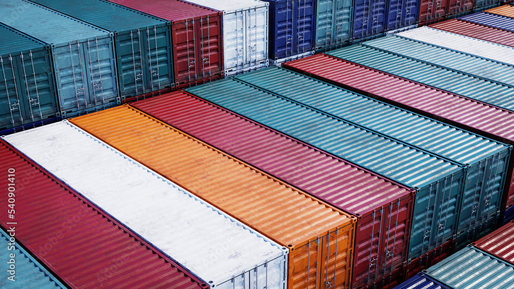 Poster container box for logistic import and export, 3d rendering