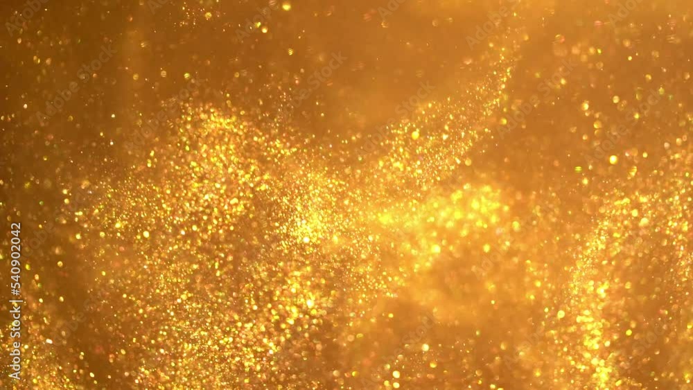 Wall mural waves of golden particles. small particles of gold shiny glitter in the form of moving waves. luxuri