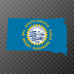 South Dakota state flag. Vector illustration.