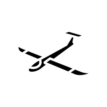glider airplane aircraft glyph icon vector. glider airplane aircraft sign. isolated symbol illustration