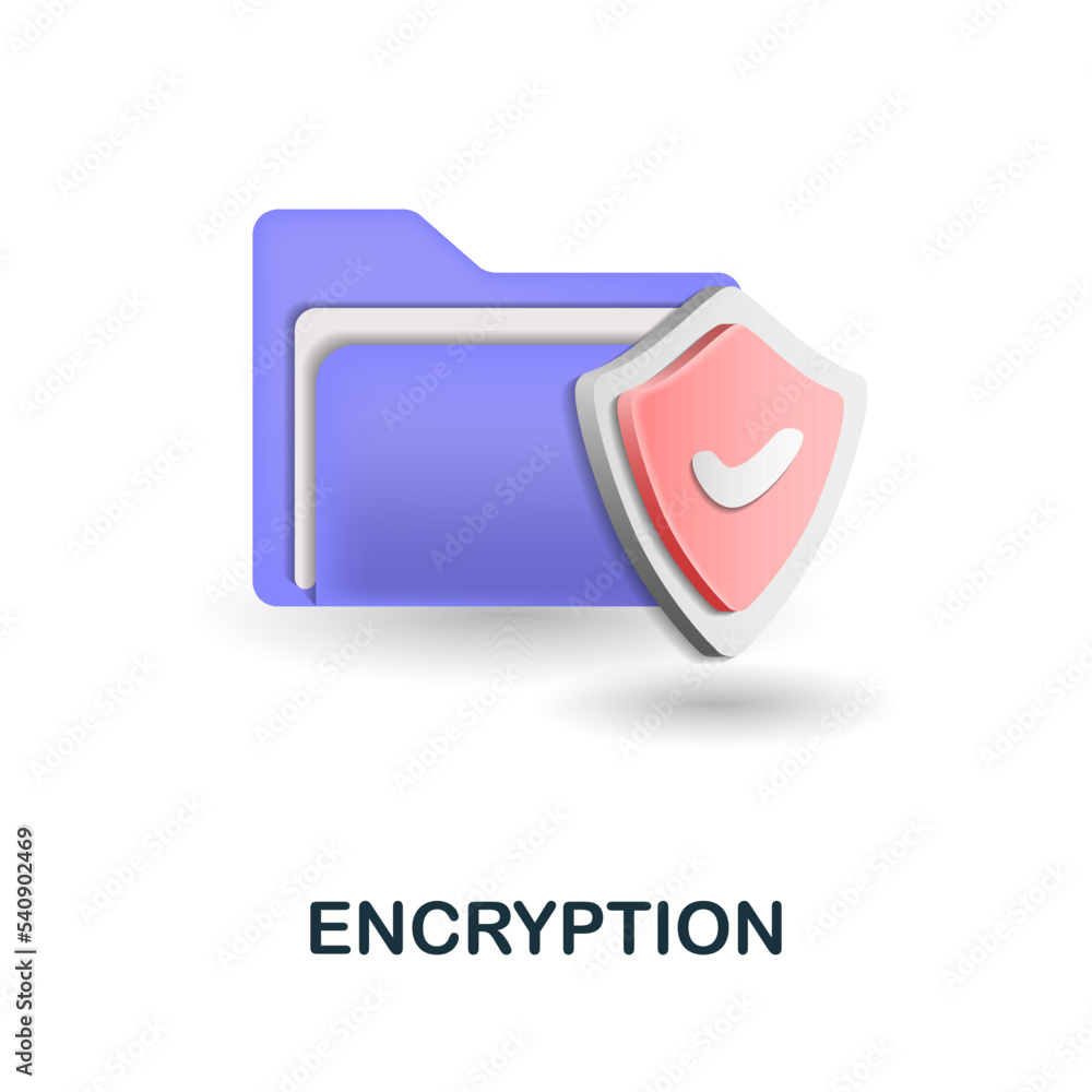 Aufkleber encryption icon. 3d illustration from fintech collection. creative encryption 3d icon for web design