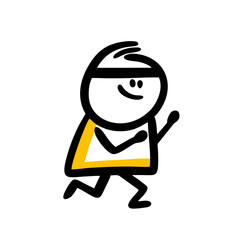 Fat character man runing for health and beauty.