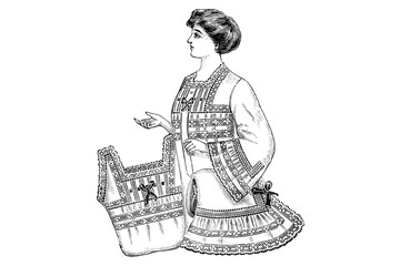 Fashion Lingerie Underwear undergarments for women - Vintage Illustration