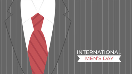 Vector illustration for the International Men's Day theme with a men's suit and tie. For poster, banner, greeting card.