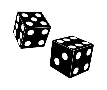 two dice isolated on white