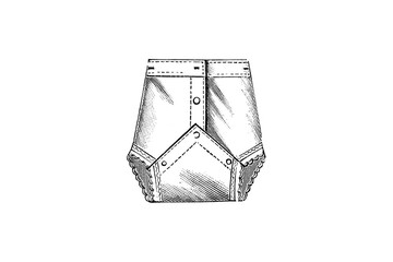 Diaper Cover Pants – Vintage Illustration