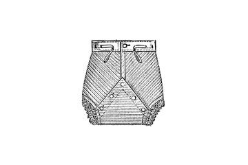 Diaper Cover Pants – Vintage Illustration