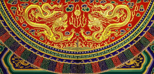 dragon pattern in building decoration