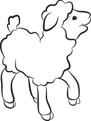 Black and White Clipart Sheep