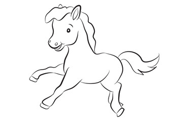Black and White Clipart Horse