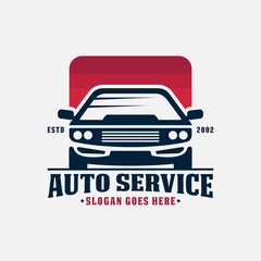 Auto service and repair car logo design vector, best for custom garage shop tuning premium vector
