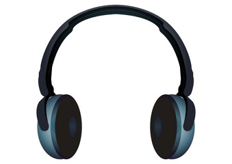 Fototapeta na wymiar Blue headphones. Elector. Vector illustration of headphones isolated on white background