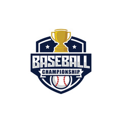 Baseball championship logo design vector