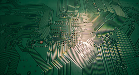 Electronic circuit board closeup. Electronic motherboard card. Circuitry and close-up on...