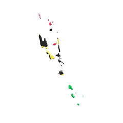 PNG 3D Rendering of Vanuatu Flag Map