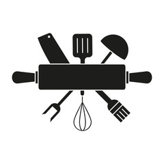 Kitchen Monogram icon vector set. Kitchen Split Frame illustration. Cooking symbol or logo.