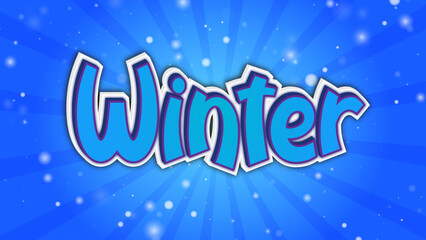 Winter editable Text effect with realstick 3D style