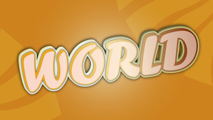 World 3d shiny luxury editable text effet design template